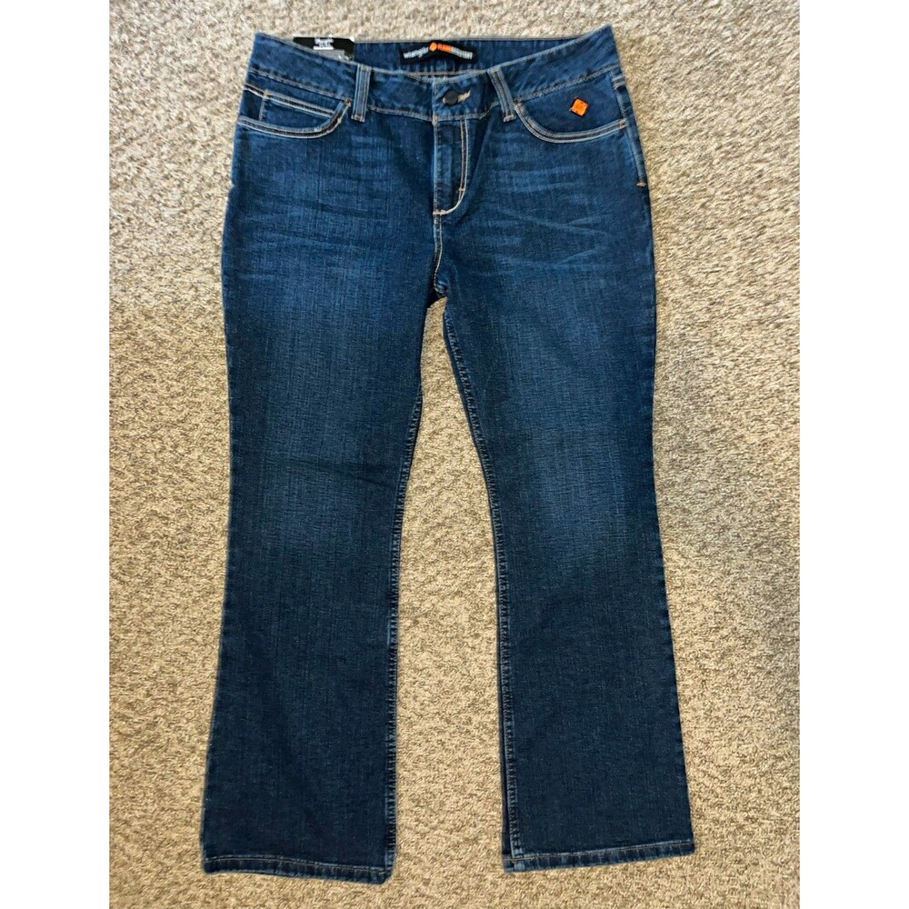 Wrangler Women’s FR Bootcut Jeans Flame-Resistant Denim Medium Wash Blue